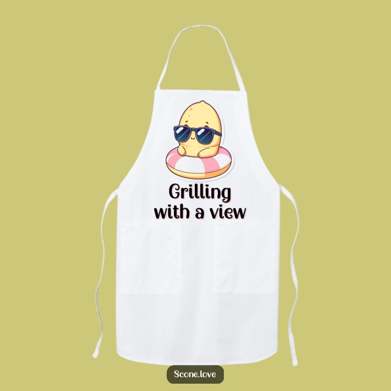 Funny Scone Beach Float Apron: Cook with Comedy and Chill Vibes