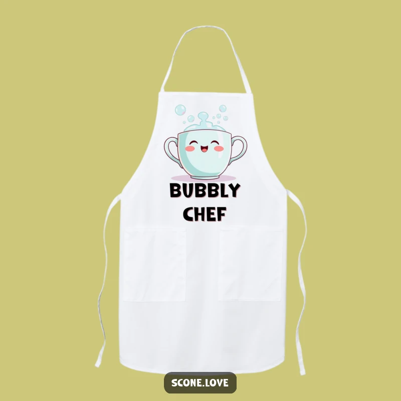 Funny Teacup Bubble Apron: Chef's Wear for Cheerful Kitchen Fun Gift