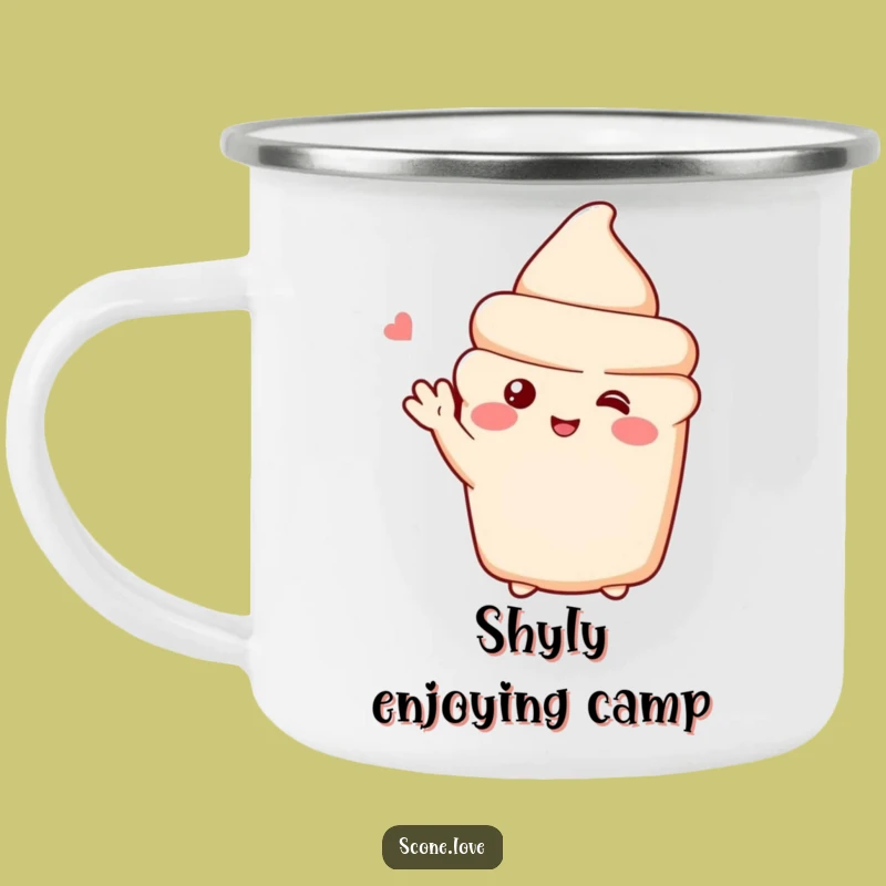 Charming Funny Shy Scone Camping Mug: Sip Sweetly Outdoors - Cute Funny Gift