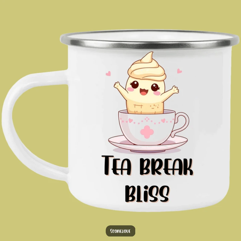 Durable Funny Kawaii Scone Teacup Camping Mug: Adventure Tea Time, A Unique Gift