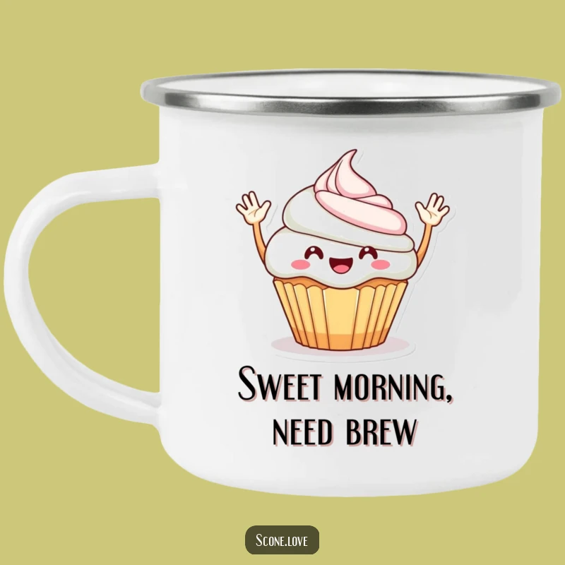 Funny Cheerful Cupcake Camping Mug: Sweet Adventures, Unique Funny Gift for Campers!