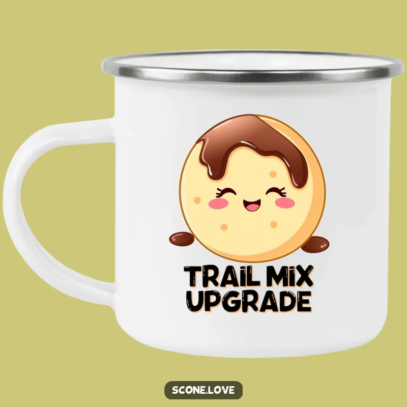 Funny Donut Wink Chocolate Drizzle Camping Mug - Outdoor Coffee Cup for Adventurers