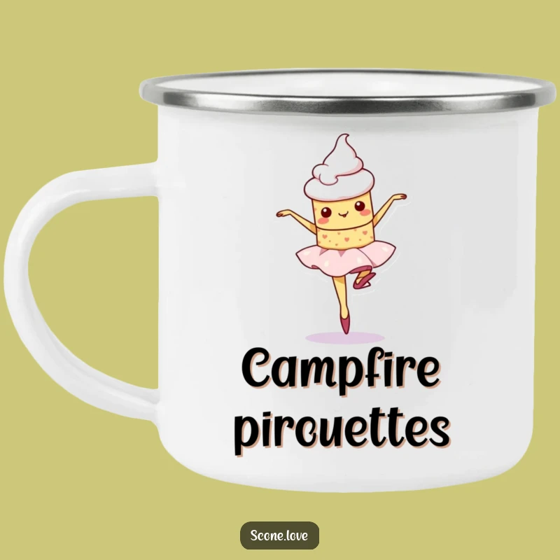 Funny Kawaii Scone Ballet Camping Mug - Outdoor Dancer Gift