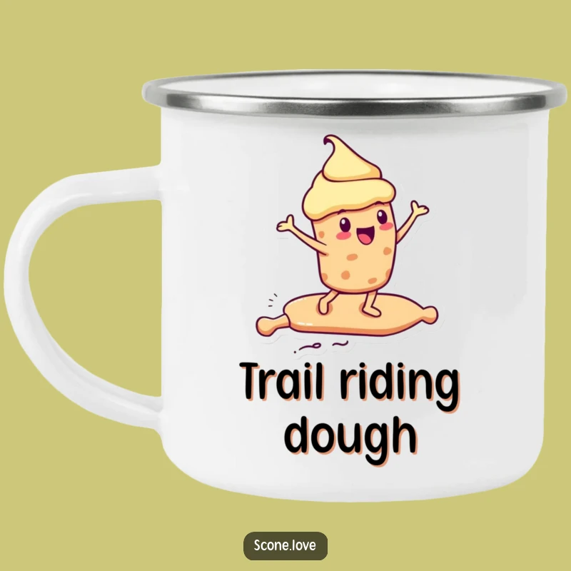 Funny Kawaii Scone Camping Mug - Rolling Pin Surfer Outdoor Cup, Hilarious Gift!