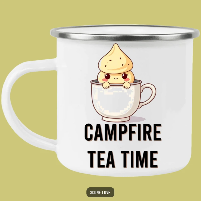 Funny Kawaii Scone Tea Camping Mug - Durable & Hilarious Outdoor Sip