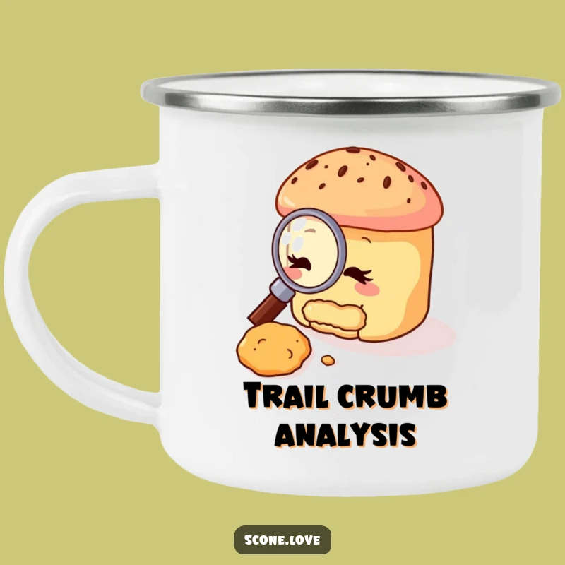 Funny Scone Detective Camping Mug: Adventure-Ready Crumb Investigator, Great Funny Gift