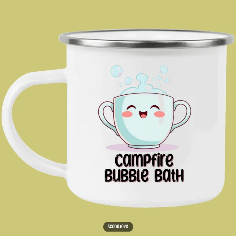 Funny Teacup Bubble Camping Mug: Durable Cheerful Pouring Cup Outdoors