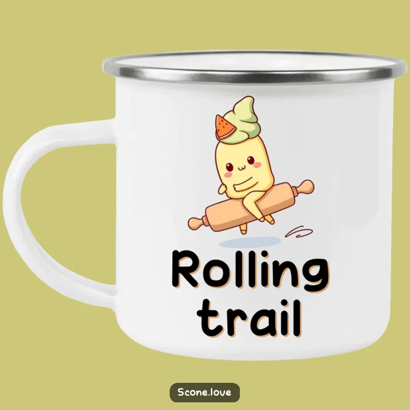 Funny Kawaii Scone Camping Mug: Enjoy Drinks with Outdoor Kitchen Humor