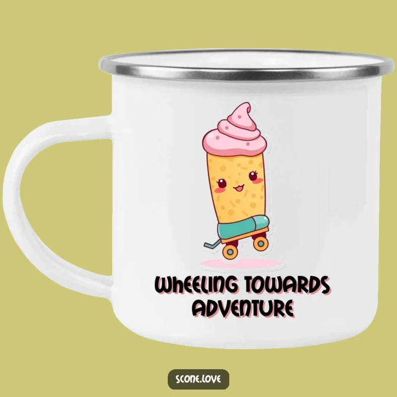Funny Roller Skate Scone Camping Mug - Baker's Adventure Gift