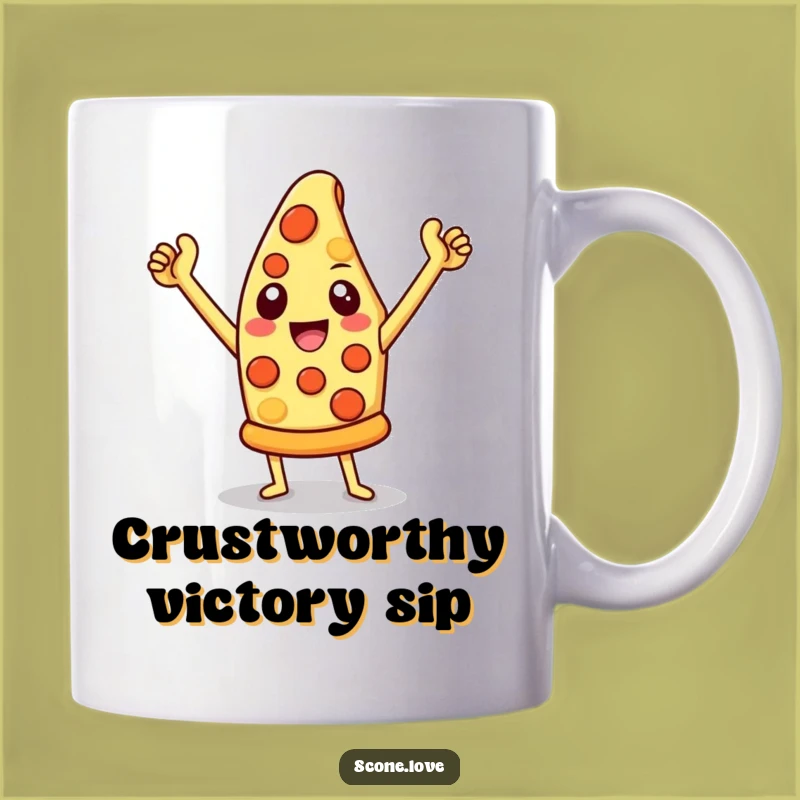 Funny Cheesy Pizza Mug: Triumphant Slice Gift for Pizza Lovers