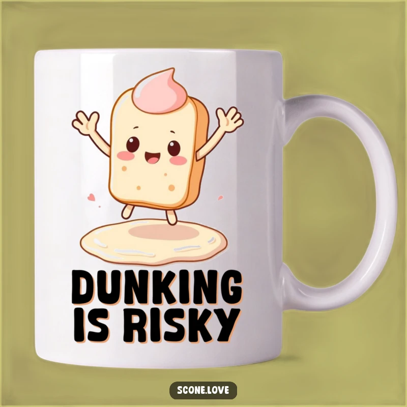 Funny Kawaii Scone Puddle Leap Mug - Hilarious Baker's Mishap Gift!