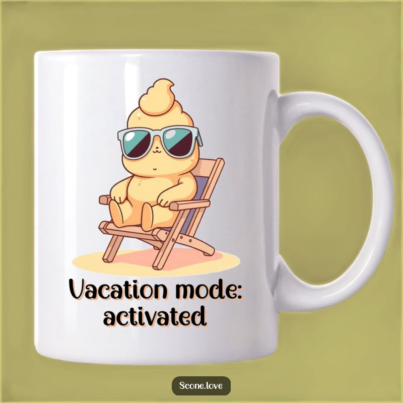 Funny Scone Lounging: Chill Vibes Funny Mug for Beach Lovers, Perfect Gift