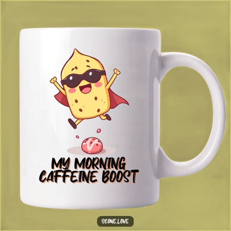 Funny Superhero Scone Mug: A Joyful Leap Makes a Perfect Funny Gift