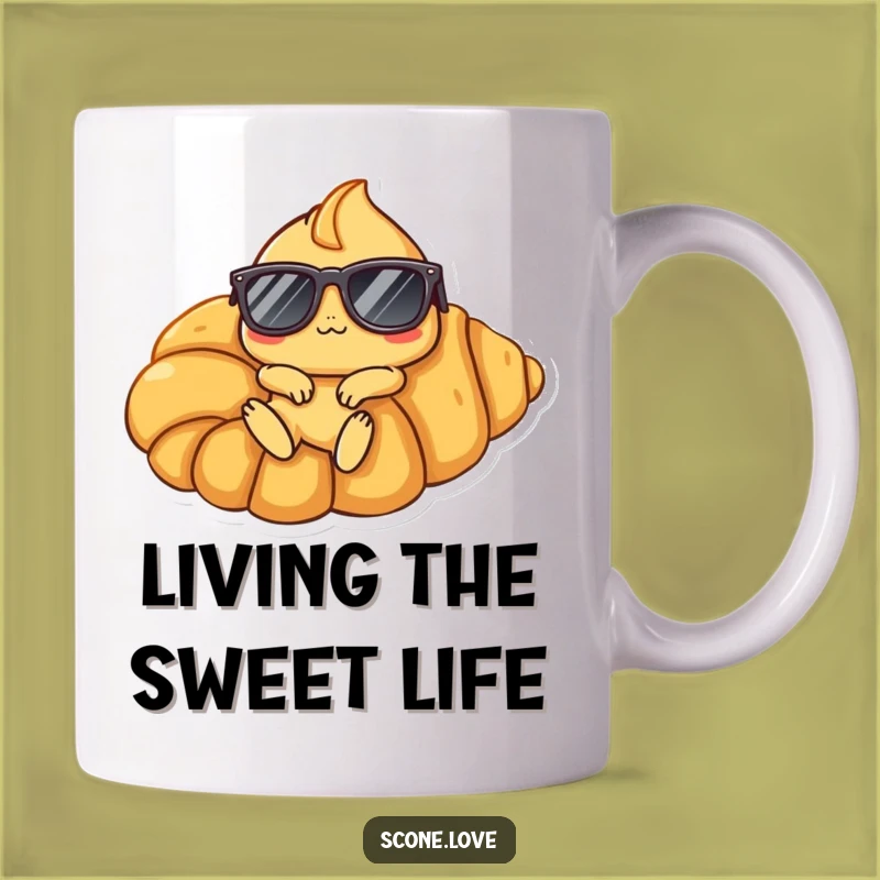 Funny Croissant Lounger Scone Mug: A Hilarious Gift for the Chill Baker