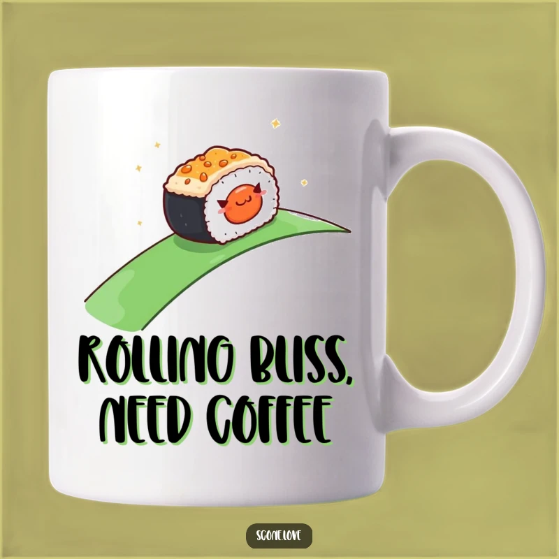 Funny Rolling Sushi Mug: Smooth Vibes Guaranteed, Perfect Funny Gift for Japanese Food Lovers!