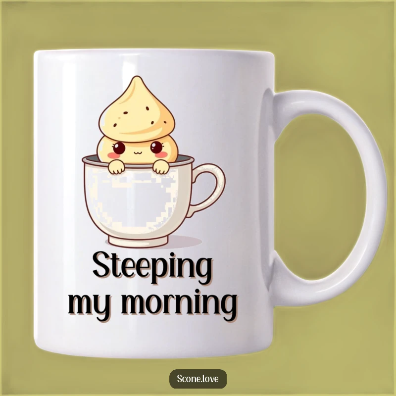 Funny Kawaii Scone Tea Mug - Peek-a-boo Pastry, Hilarious Gift Idea