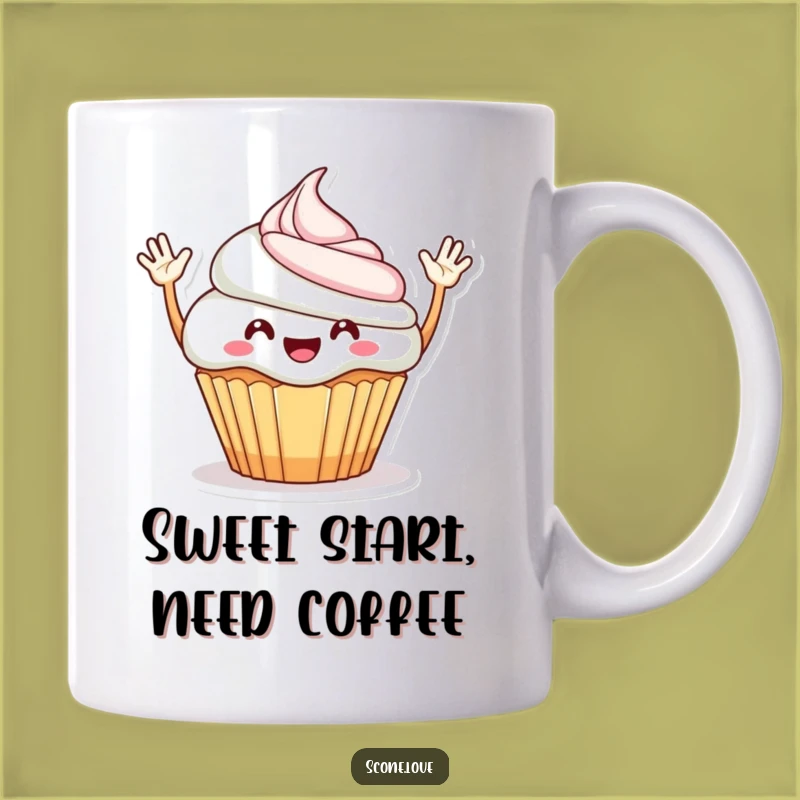 Funny Cheerful Cupcake Mug: Sweet Smiles Guaranteed, Perfect Funny Gift for Treat Lovers!