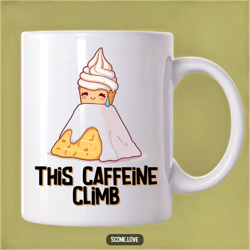 Funny Scone Cream Climb Mug - Hilarious Baker's Struggle Coffee Cup, Perfect Gift