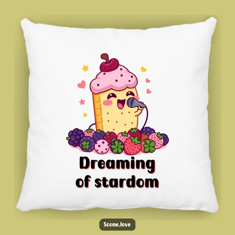 Funny Scone Music Pillow: Cozy Humor with Rockstar Pastry, Perfect Funny Gift