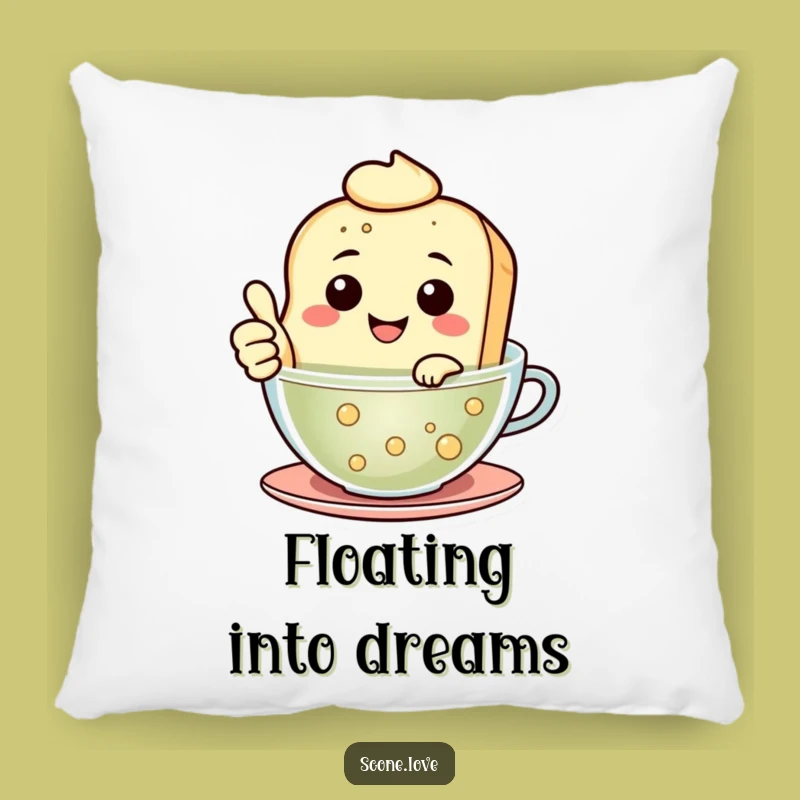 Funny Floating Scone Pillow - Cozy Tea Lover's Happy Funny Gift