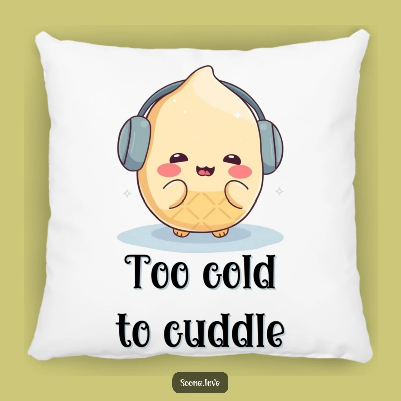 Funny Kawaii Scone Earmuffs Pillow - Cozy Cute Scone Gift