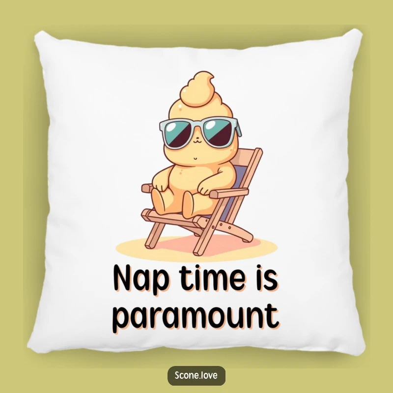 Funny Scone Beach Pillow: Cozy Humor with Lounging Pastry, Perfect Funny Gift