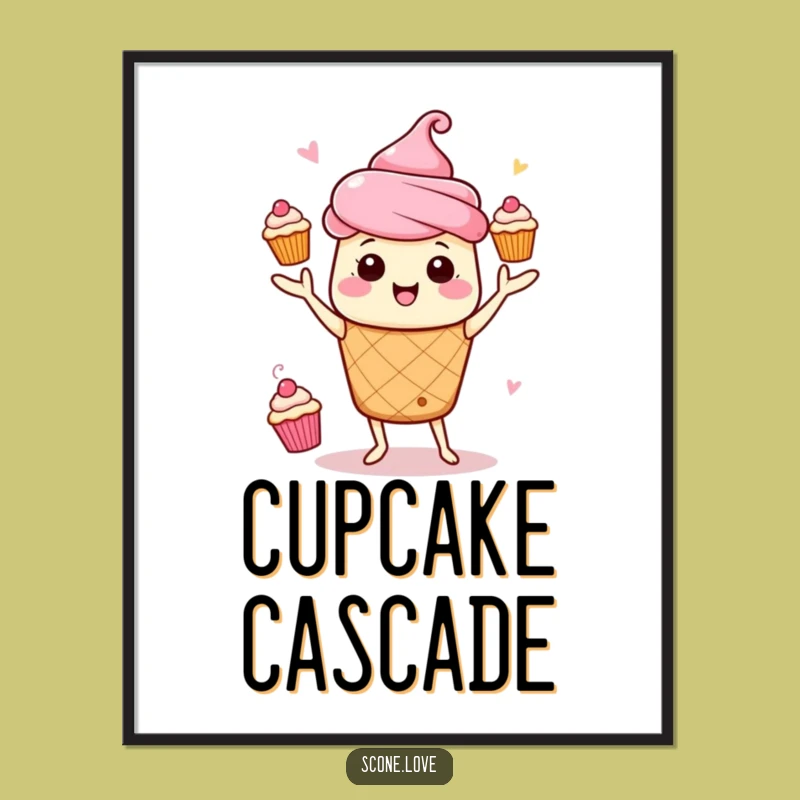 Printable Funny Kawaii Scone Juggling Art: Instant Dynamic Decor, A Whimsical Baker Gift