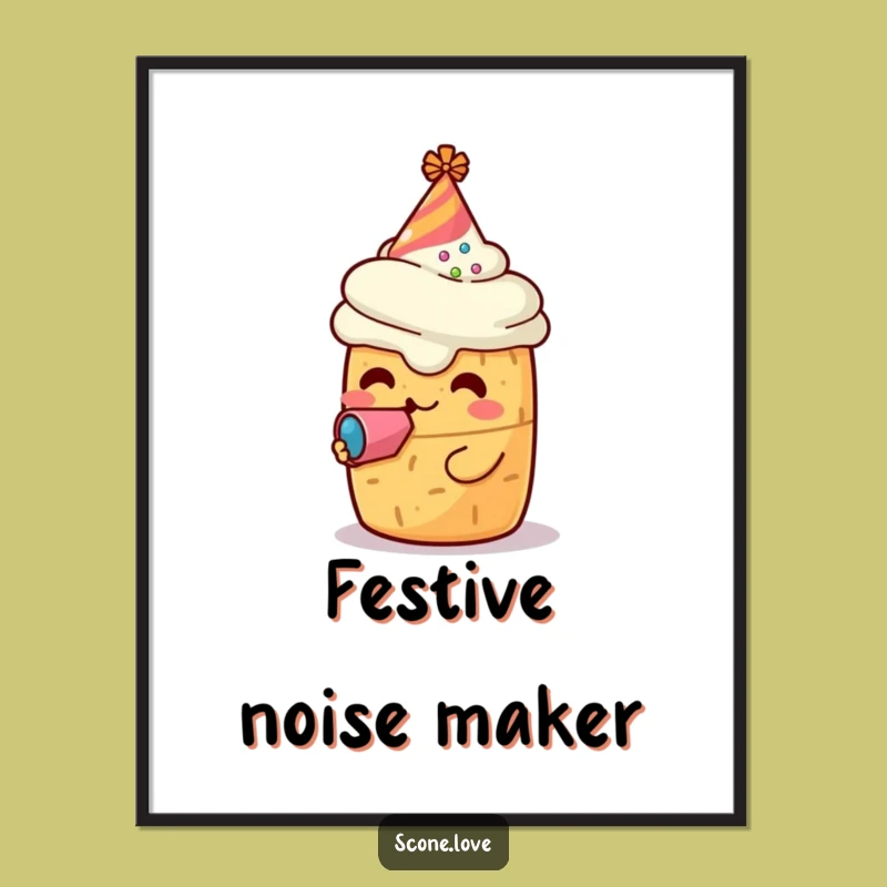 Funny Scone Party Digital Art: Instant Festivity Funny Gift
