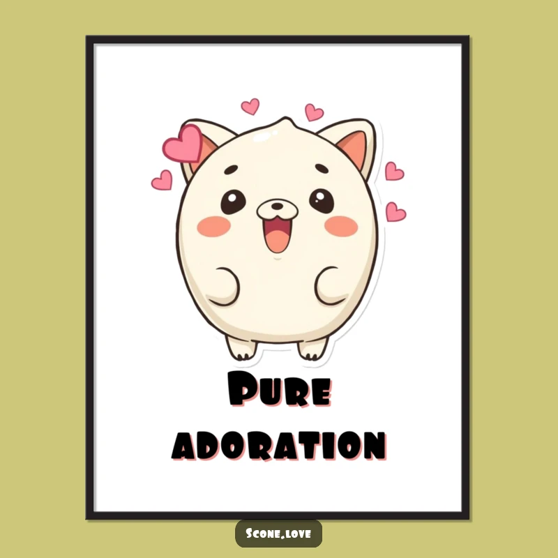 Funny Beaming Scone Digital Art: Instant Love and Humor for Your Walls