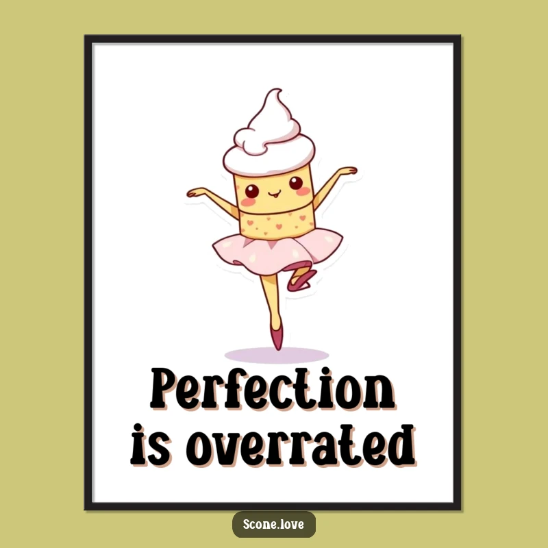 Funny Kawaii Scone Ballet Art - Instant Download
