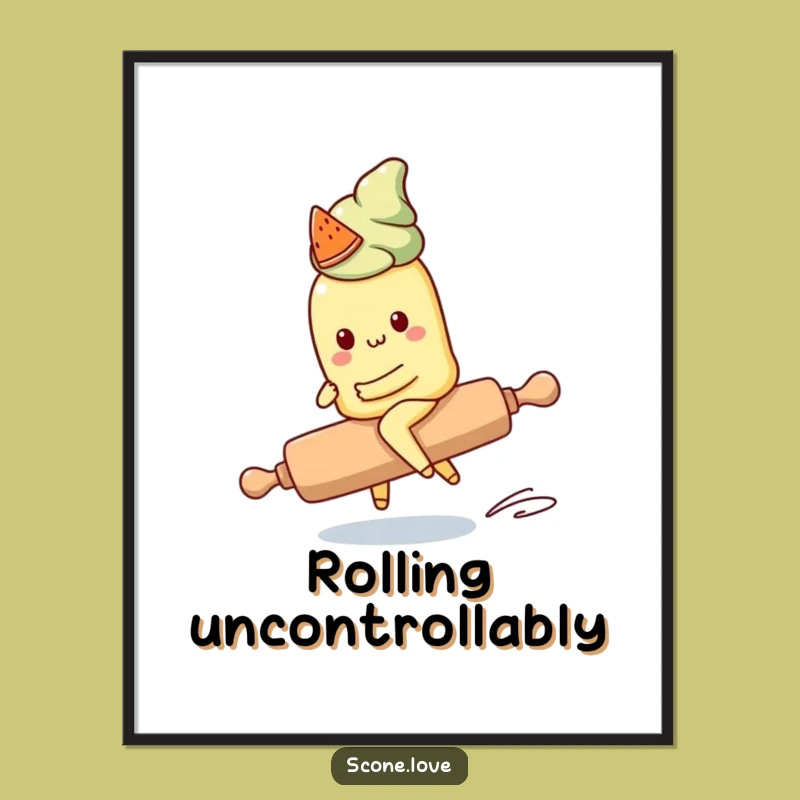 Funny Kawaii Scone Digital Art: Instant Whimsy for Your Walls