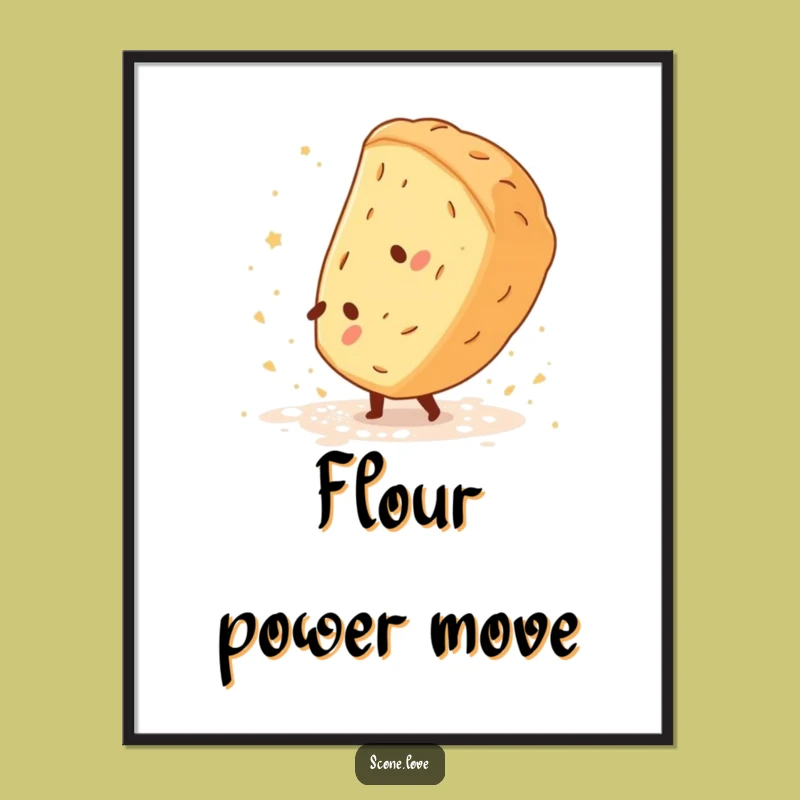 Funny Scone Cartwheel Digital Print - Baking Acrobat Art, Funny Gift