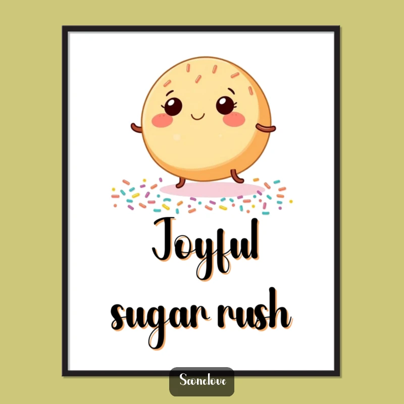 Funny Dancing Donut Digital Art Print Instant Cheer For Your Walls