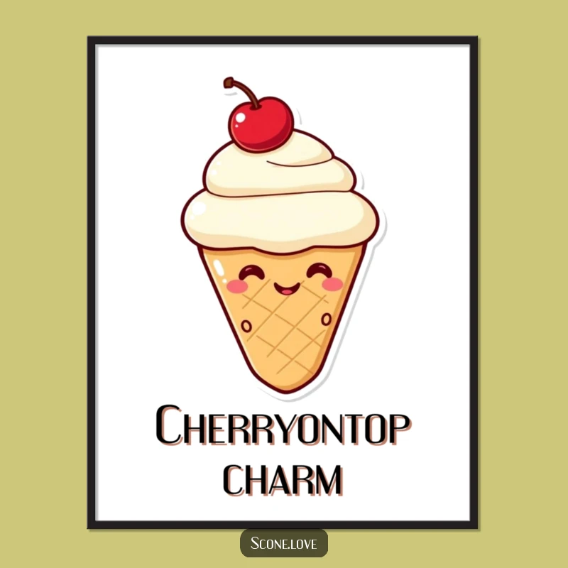 Printable Funny Kawaii Scone Wink Art: Instant Playful Decor, A Whimsical Gift