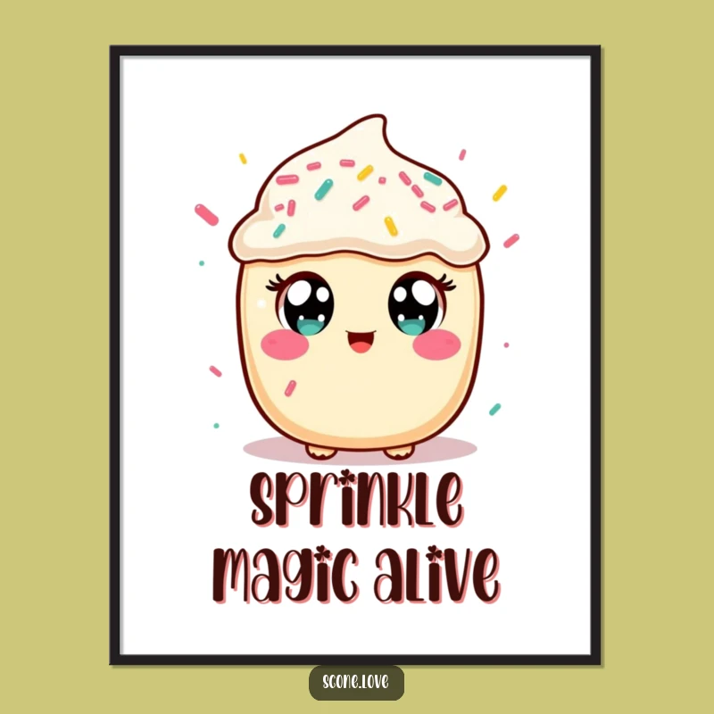 Funny Kawaii Scone Sprinkle Catcher Digital Art: Instant Funny Gift