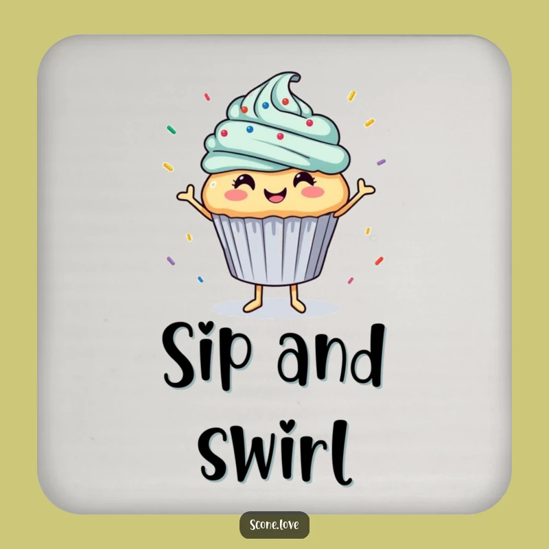 Funny Coaster Set: Cupcake Dancer, Sprinkle Protection Gift