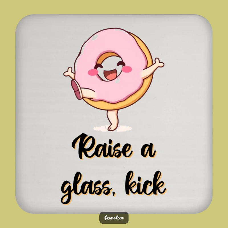 Funny Donut Kicking Coaster: Protect Surfaces Legs Up Fun, Unique Funny Gift!