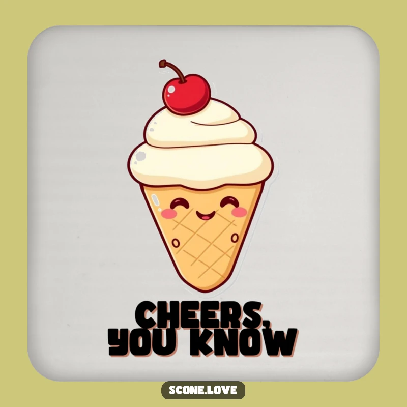 Funny Kawaii Scone Wink Coaster: Protect Surfaces with a Smile, A Cute Gift