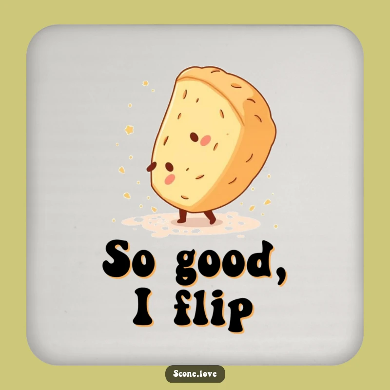 Funny Scone Cartwheel Coaster - Baking Acrobat Drink Protection, Funny Gift