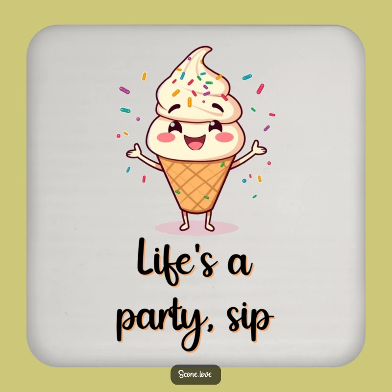 Funny Scone Sprinkle Juggler Coaster: Protect Surfaces with a Smile