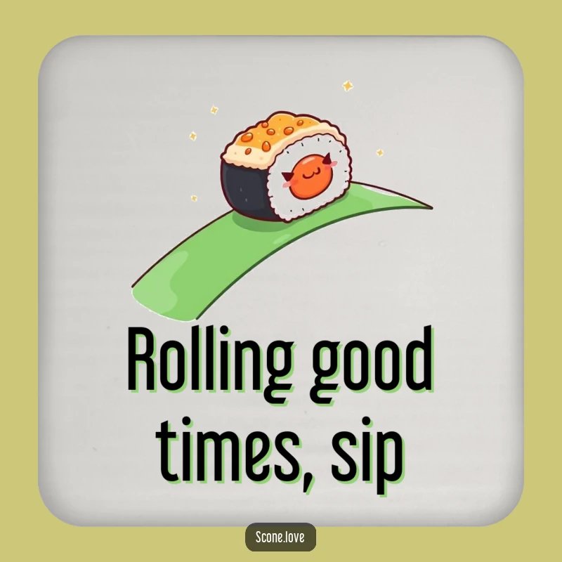 Funny Rolling Sushi Coaster Set: Protect Your Table, Fun Funny Gift for Hosts!