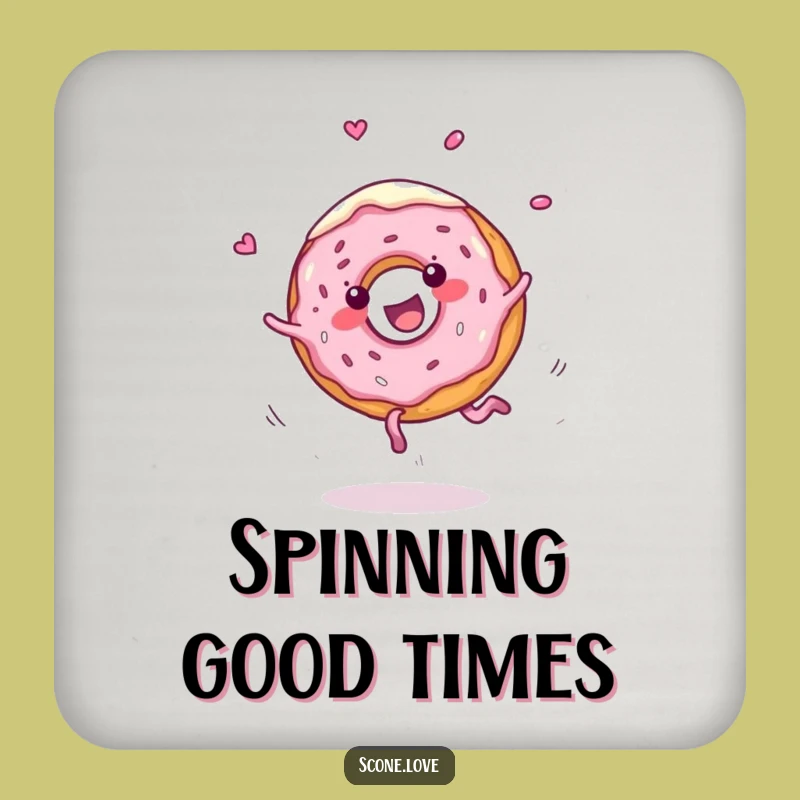 Funny Coaster Set: Donut Cartwheel, Frosting Protection Gift