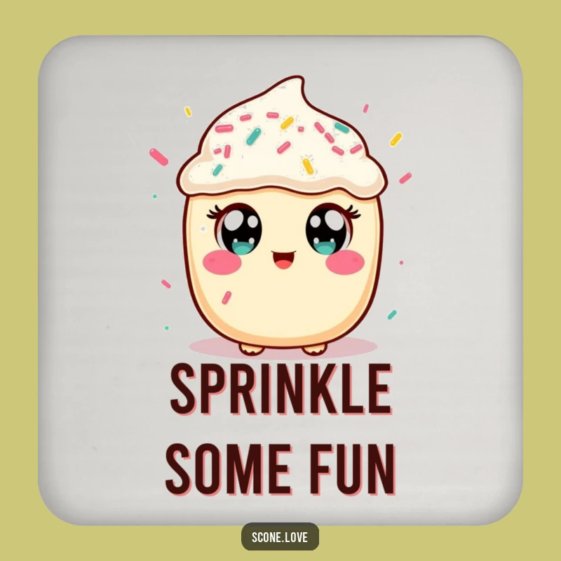 Funny Kawaii Scone Sprinkle Catcher Coaster: Protect Surfaces Funny Gift