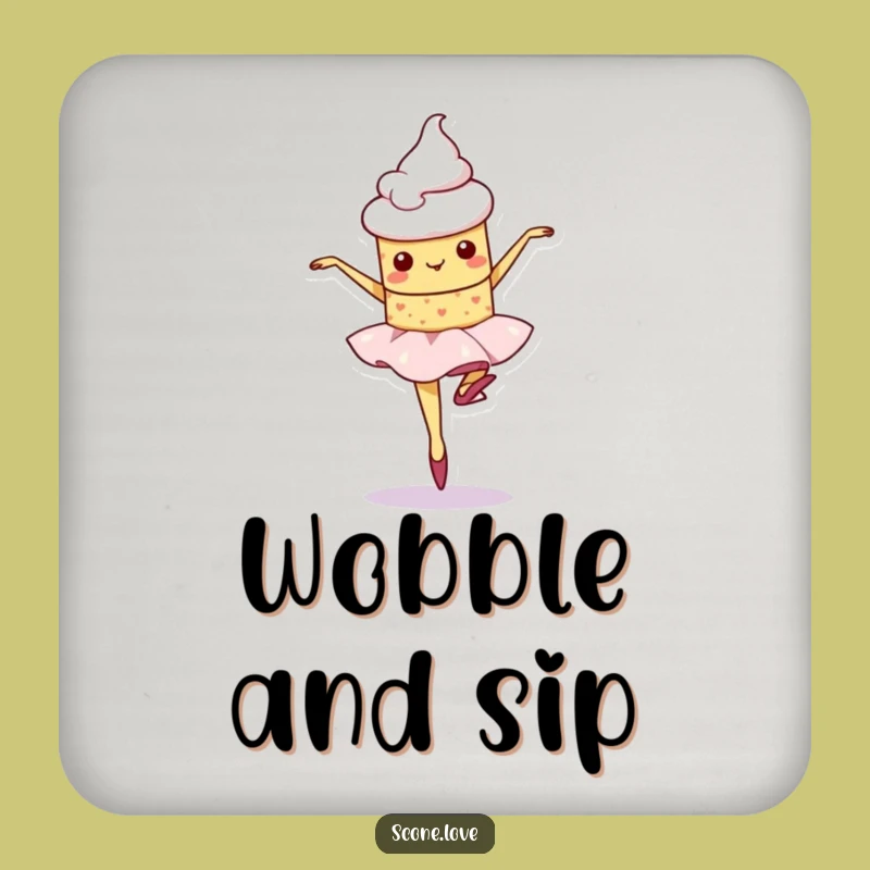 Funny Kawaii Scone Ballet Coaster - Protect Surfaces