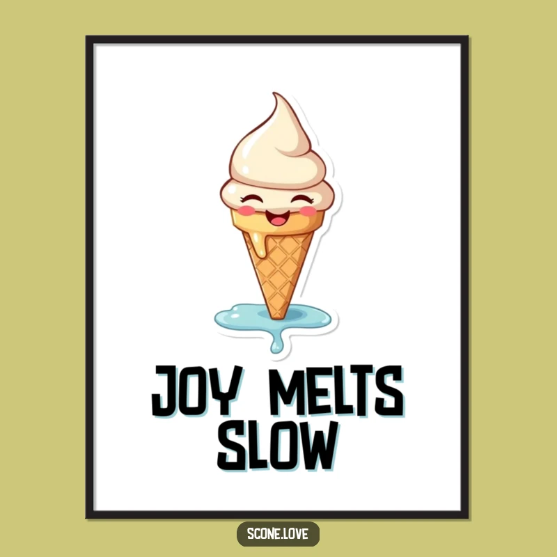 Funny Melting Ice Cream Poster - Joyful Sweet Art for Walls!