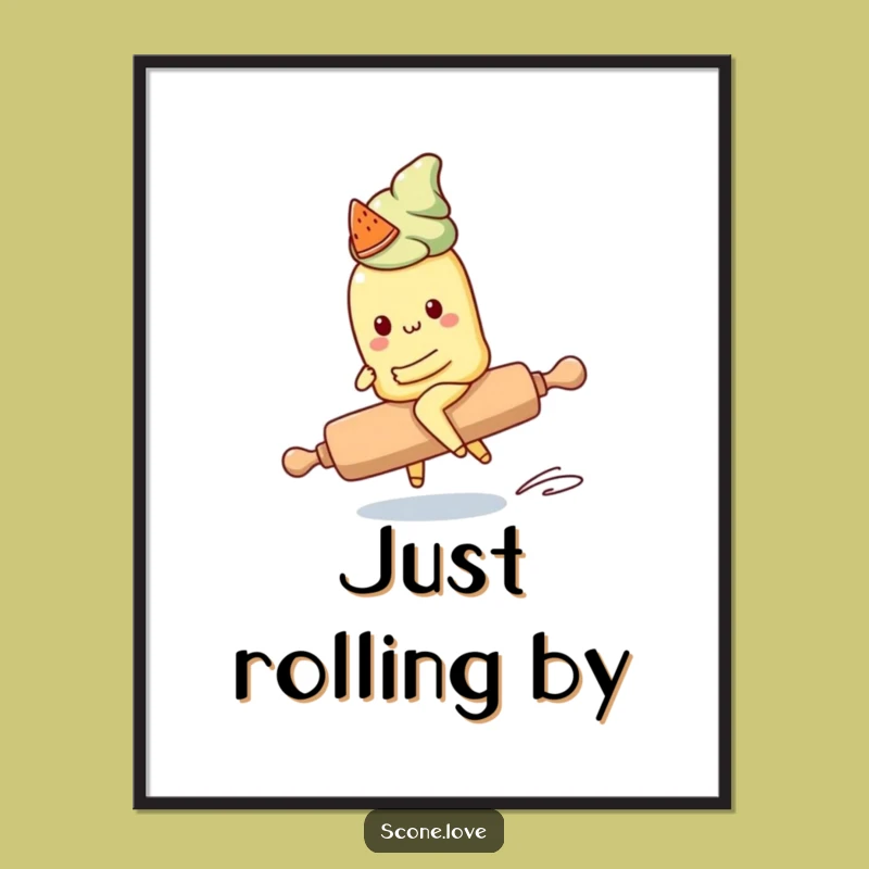 Funny Kawaii Scone Poster: Add Whimsical Kitchen Art to Your Walls