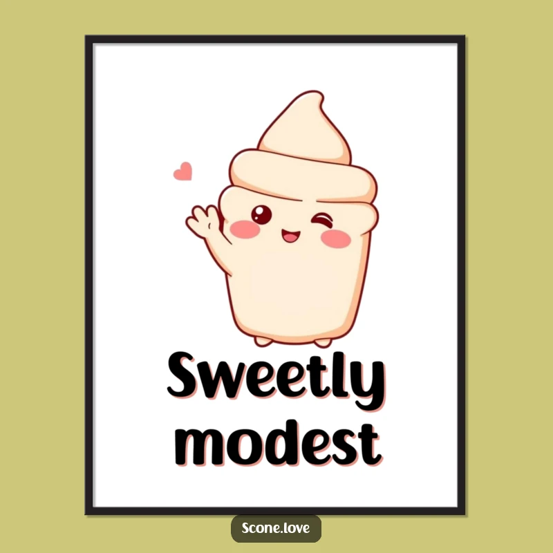 Funny Shy Scone Poster: Add Gentle Charm to Your Walls - Sweet Funny Gift