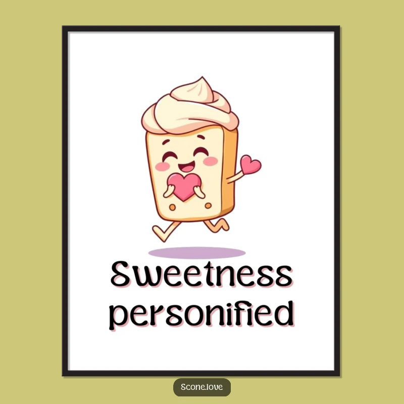 Funny Scone Love Poster: Joyful Pastry Art for Happy Homes