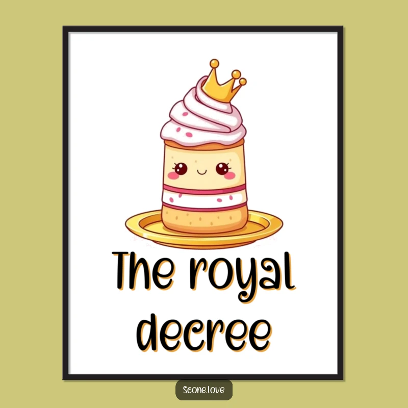 Funny Royal Scone Poster: Elegant Pastry Art Print Gift