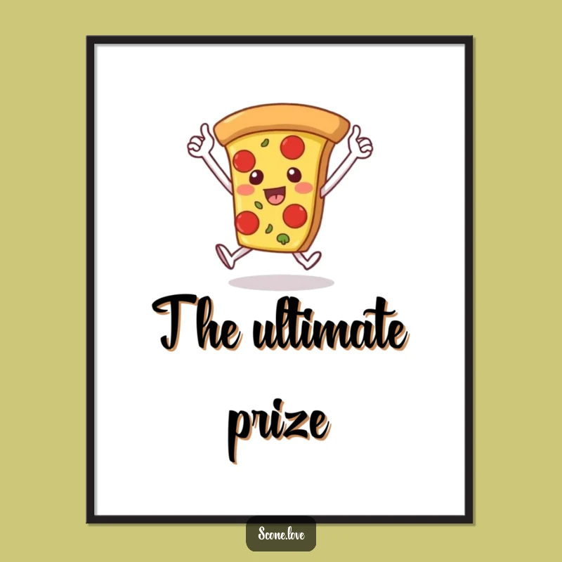 Funny Wall Art: Pizza Slice Victory Lap, Celebration Poster